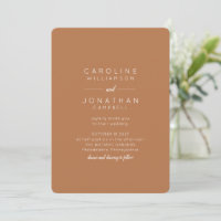 Minimalist Modern Full Name Wedding Terracotta