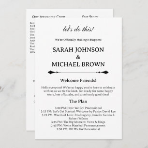 Minimalist Modern Fun Wedding Program