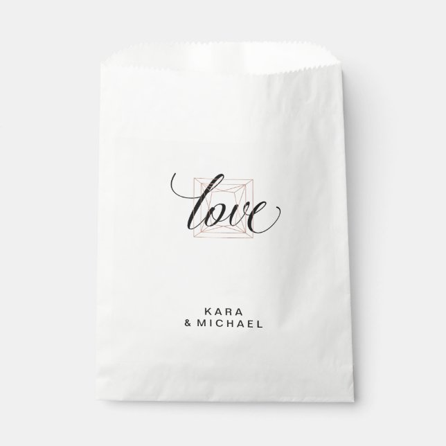 Minimalist Modern Geometric Diamond Wedding Favour Bag (Front)