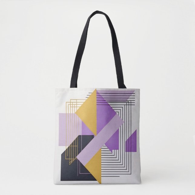 Minimalist modern geometric elements stylish tote bag (Front)