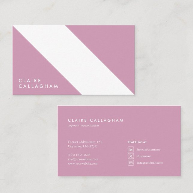 minimalist modern geometric pattern pink business card (Creator Uploaded)