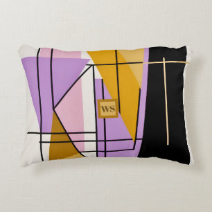 Minimalist modern geometric triangle monogram accent pillow