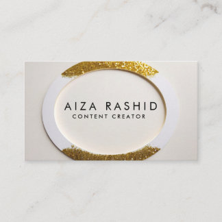 Minimalist Modern Gold Glam Glitter Business Card