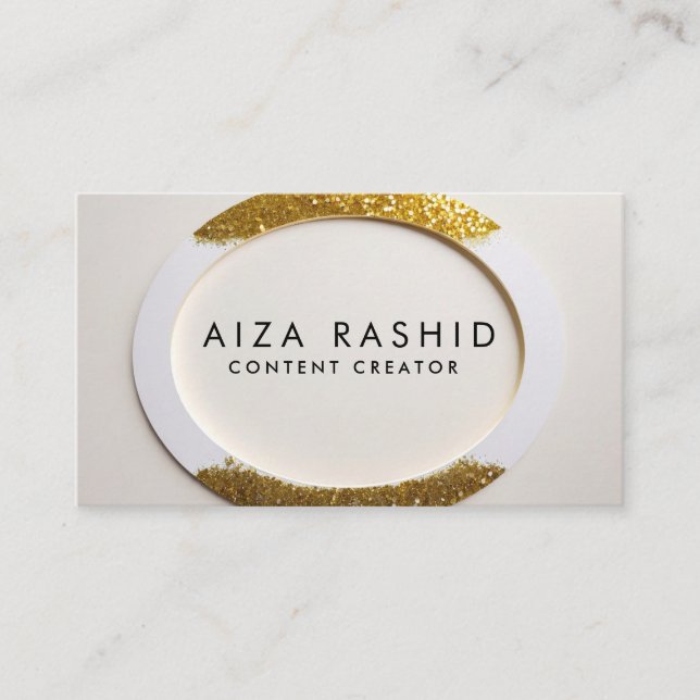 Minimalist Modern Gold Glam Glitter  Business Card (Front)