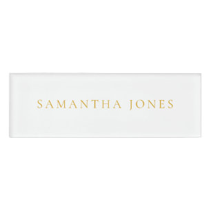 Minimalist Modern Gold Name Tag