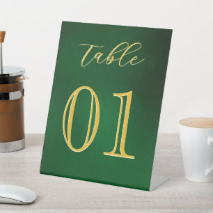 Minimalist, Modern, Gradient, Green,Custom Number Pedestal Sign