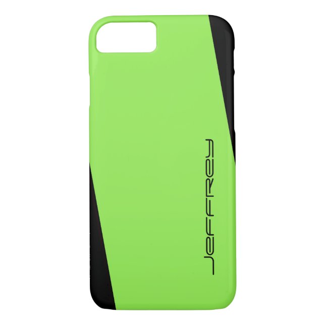Minimalist Modern Green and Black, Your Name Case-Mate iPhone Case (Back)
