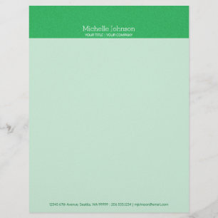 Minimalist Modern Green Grainy Texture Letterhead