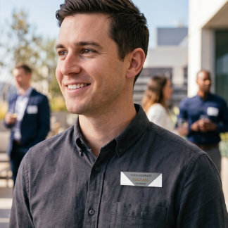Minimalist Modern Grey Custom Employee Photo Name Tag