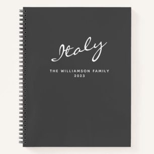 Minimalist Modern Grey Personalized Travel Journal