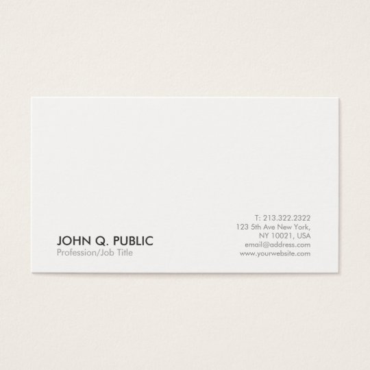 Minimalist Modern Grey White Professional Elegant Business Card