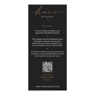 Minimalist Modern Hair Stylist Elegant Hair Salon Rack Card