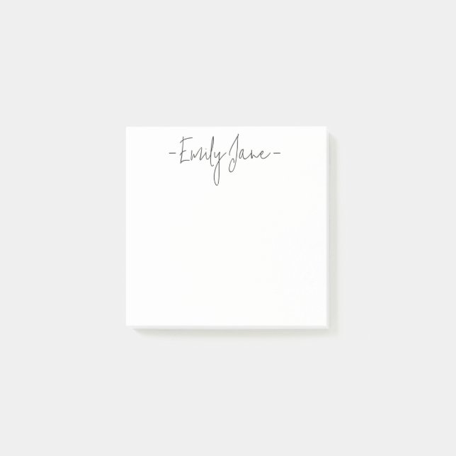Minimalist Modern Handwriting Script Post-it Notes (Front)