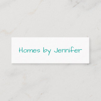 Minimalist Modern Handwriting Turquoise Profile Mini Business Card