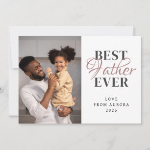 Minimalist Modern Happy Fathers Day 1 Photo Holiday Card