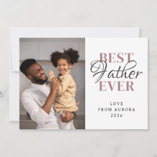 Minimalist Modern Happy Fathers Day 1 Photo Holiday Card