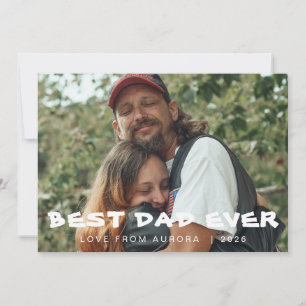 Minimalist Modern Happy Fathers Day 1 Photo Holiday Card