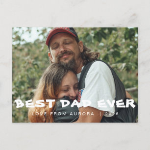 Minimalist Modern Happy Fathers Day 1 Photo Holiday Postcard