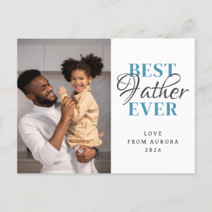 Minimalist Modern Happy Fathers Day 1 Photo Holiday Postcard