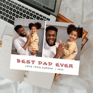 Minimalist Modern Happy Fathers Day 1 Photo Holiday Postcard