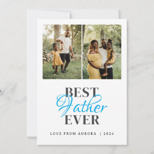 Minimalist Modern Happy Fathers Day 3 Photo Holiday Card