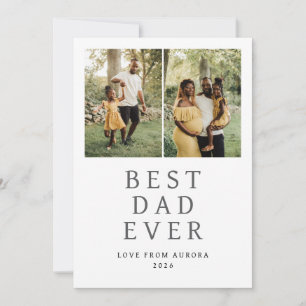Minimalist Modern Happy Fathers Day 3 Photo Holiday Card