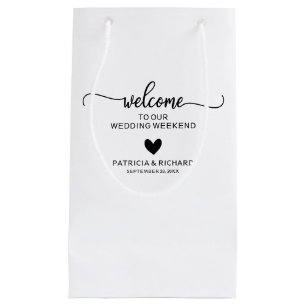 Minimalist Modern Heart Wedding Small Gift Bag