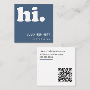 Minimalist Modern "Hi" Square Business Card