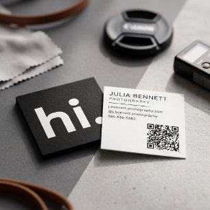 Minimalist Modern "Hi" Square Business Card