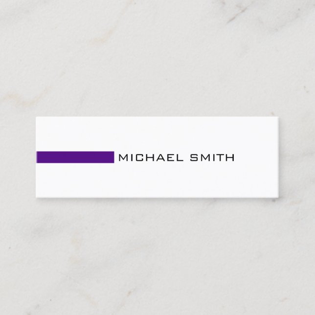 Minimalist Modern Indigo Professional Mini Business Card (Front)