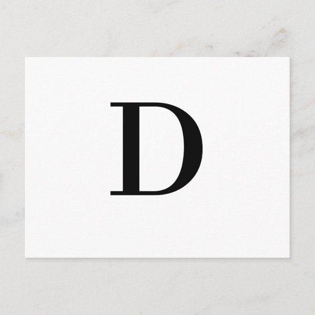 Minimalist Modern Initial Letter Design Postcard (Front)