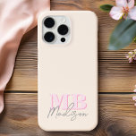 Minimalist Modern Initial Monogram iPhone 15 Pro Max Case<br><div class="desc">Create your own personalized phone case with modern minimalist initials and script calligraphy monogram name. Available in a variety of colours sizes.</div>