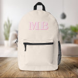 Minimalist Modern Initial Monogram Printed Backpack<br><div class="desc">Minimalist Modern Initial Monogram Backpack. Create your own personalized backpack with custom initial name.</div>