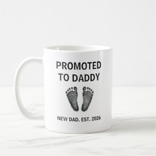 Minimalist Modern Inked Baby Footprint to Promoted Coffee Mug