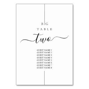 Minimalist Modern Inline Monogram Wedding Table Number