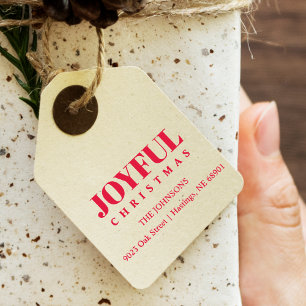 Minimalist Modern Joyful Christmas Family Address Self-inking Stamp