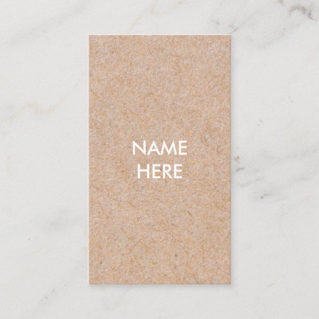 Minimalist Modern Kraft Vertical Business Card (Front)