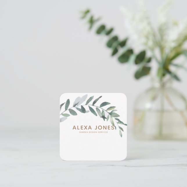 Minimalist Modern Landscaping Garden design  Square Business Card (Standing Front)