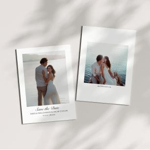 Minimalist Modern Large Photo Classic Script Save The Date