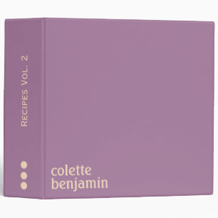 Minimalist Modern Lavender Purple & Pale Peach Binder