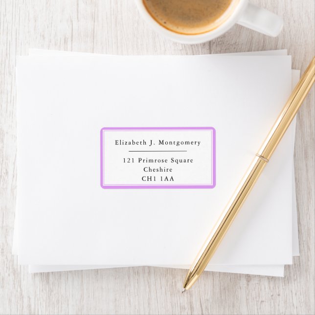 Minimalist Modern Lavender Purple Return Address Label (Insitu)