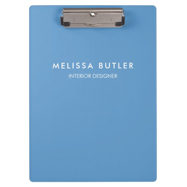 Minimalist Modern Light Blue Clipboard (Front)