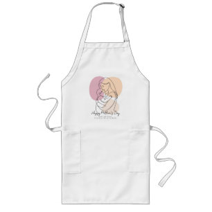Minimalist Modern Line Art Mom & Baby Mother’s Day Long Apron