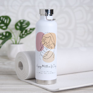 Minimalist Modern Line Art Mom & Baby Mother’s Day Water Bottle