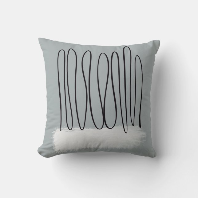 minimalist modern line mid century style abstract  throw pillow (Front)