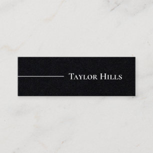 Minimalist Modern Line Name Black Kraft Mini Business Card