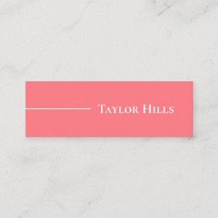 Minimalist Modern Line Name Pink Mini Business Card