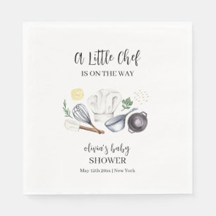 Minimalist Modern Little Chef Baby Shower  Napkin