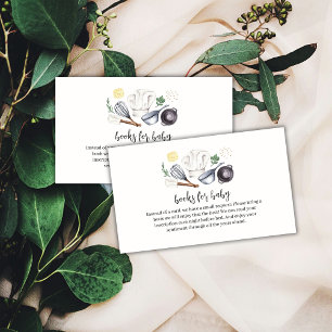 Minimalist Modern Little Chef Books Baby Shower  Enclosure Card
