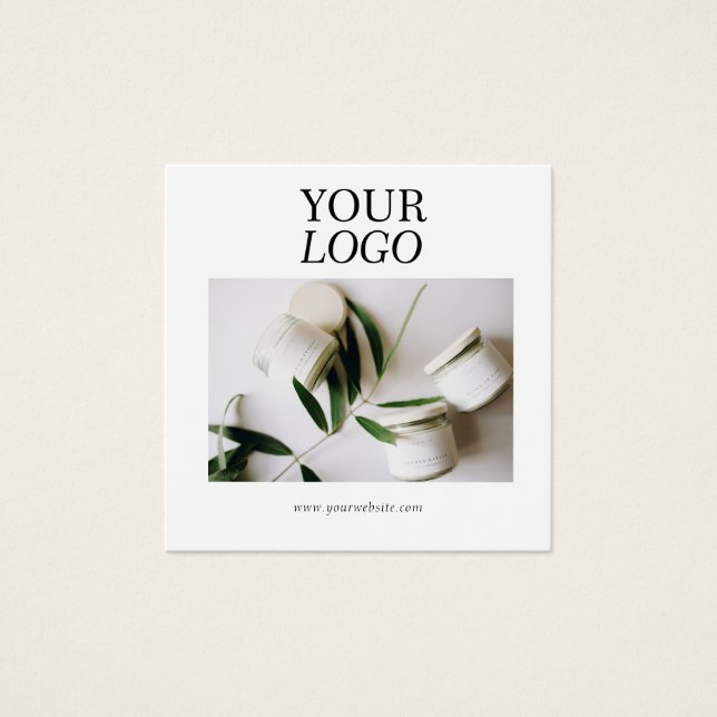 Minimalist Modern Logo Candle Care Photo Card (Front)